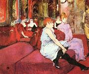 Henri de toulouse-lautrec Salon at the Rue des Moulins oil on canvas